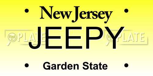 JEEPY New Jersey License Plate