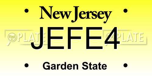 JEFE4 New Jersey License Plate
