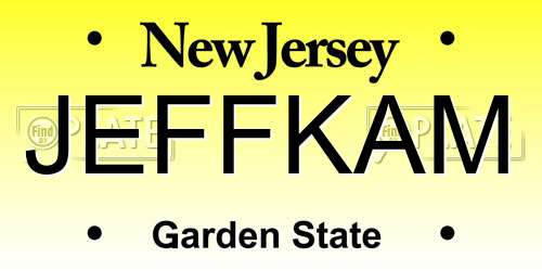 JEFFKAM New Jersey License Plate