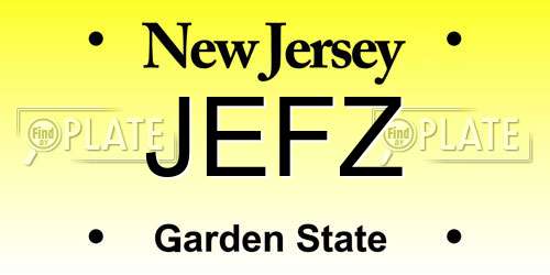 JEFZ New Jersey License Plate