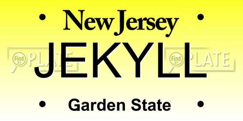 JEKYLL New Jersey License Plate