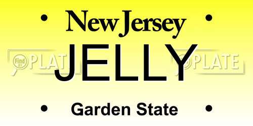 JELLY New Jersey License Plate