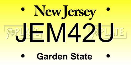 JEM42U New Jersey License Plate