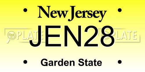 JEN28 New Jersey License Plate