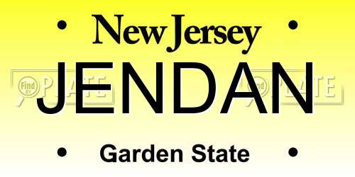 JENDAN New Jersey License Plate