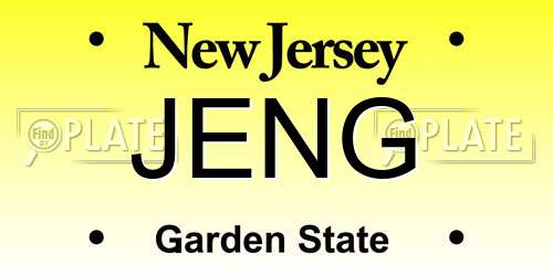JENG New Jersey License Plate