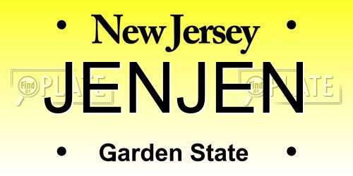 JENJEN New Jersey License Plate