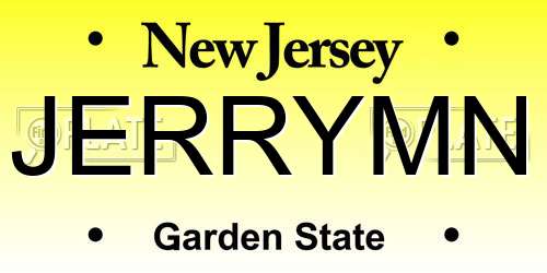 JERRYMN New Jersey License Plate