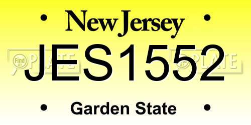 JES1552 New Jersey License Plate