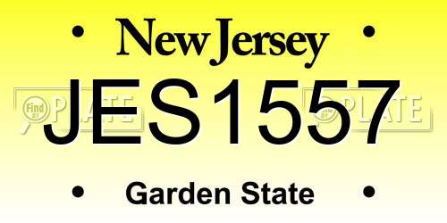JES1557 New Jersey License Plate