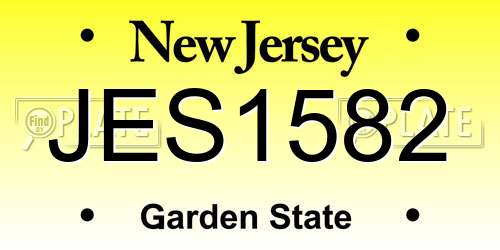 JES1582 New Jersey License Plate
