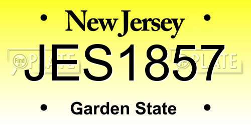 JES1857 New Jersey License Plate