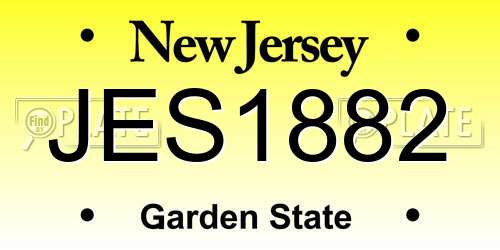 JES1882 New Jersey License Plate