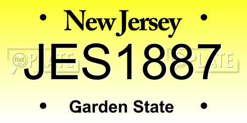 JES1887 New Jersey License Plate