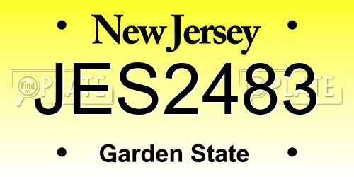 JES2483 New Jersey License Plate