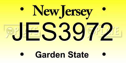 JES3972 New Jersey License Plate