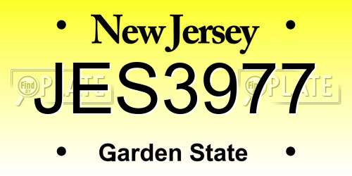 JES3977 New Jersey License Plate