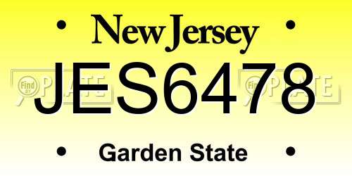 JES6478 New Jersey License Plate