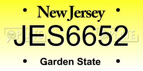 JES6652 New Jersey License Plate