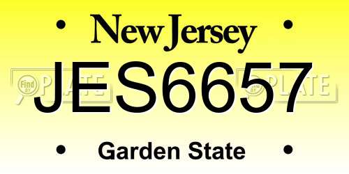 JES6657 New Jersey License Plate