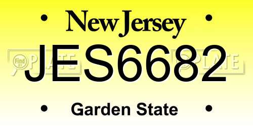 JES6682 New Jersey License Plate