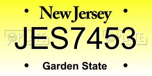 JES7453 New Jersey License Plate
