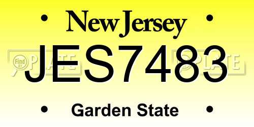 JES7483 New Jersey License Plate