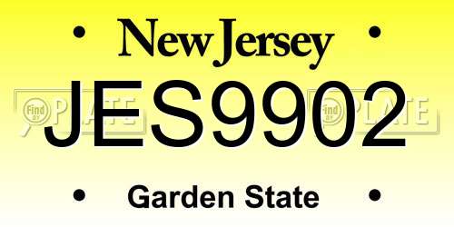 JES9902 New Jersey License Plate