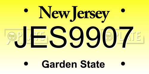 JES9907 New Jersey License Plate