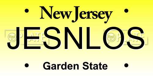 JESNLOS New Jersey License Plate