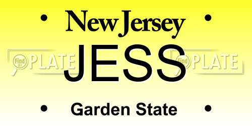 JESS New Jersey License Plate