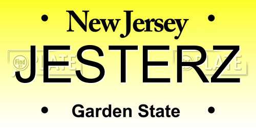 JESTERZ New Jersey License Plate