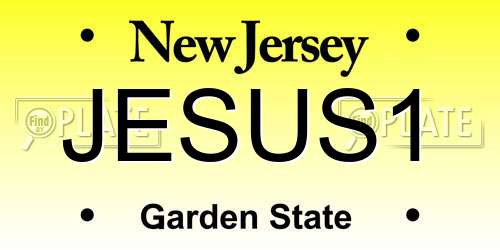 JESUS1 New Jersey License Plate