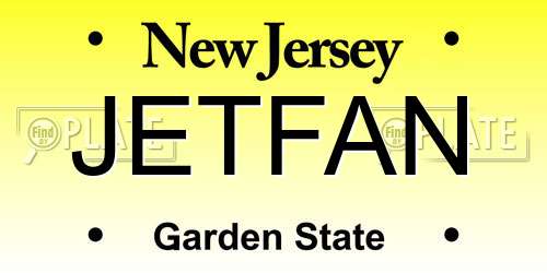 JETFAN New Jersey License Plate