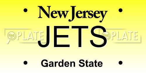 JETS New Jersey License Plate