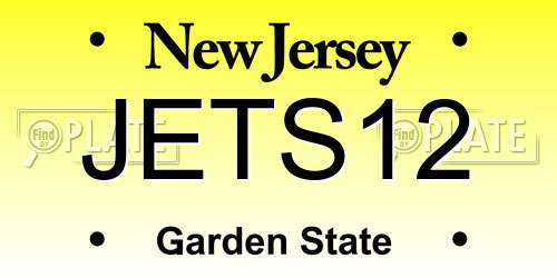 JETS12 New Jersey License Plate