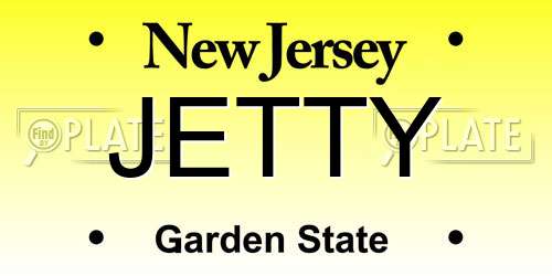 JETTY New Jersey License Plate