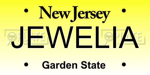 JEWELIA New Jersey License Plate