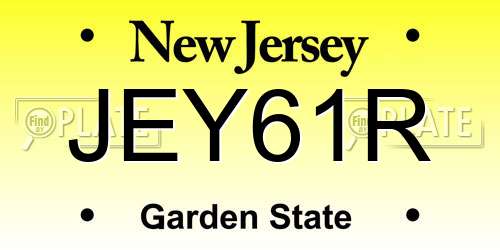 JEY61R New Jersey License Plate