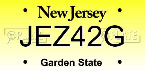 JEZ42G New Jersey License Plate