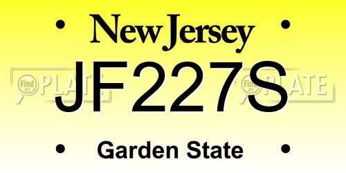 JF227S New Jersey License Plate