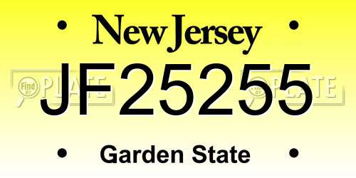 JF25255 New Jersey License Plate