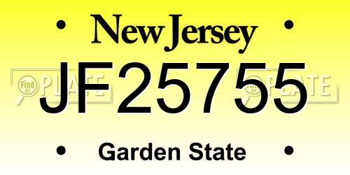 JF25755 New Jersey License Plate