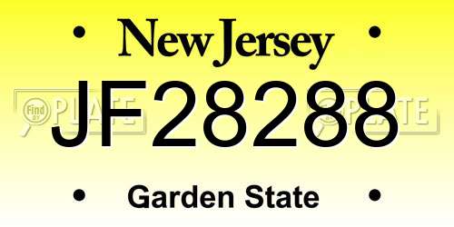 JF28288 New Jersey License Plate