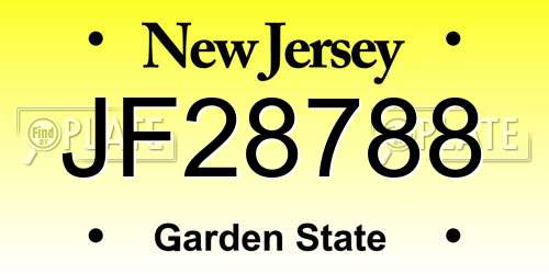 JF28788 New Jersey License Plate