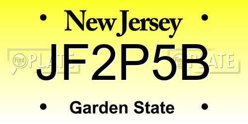 JF2P5B New Jersey License Plate