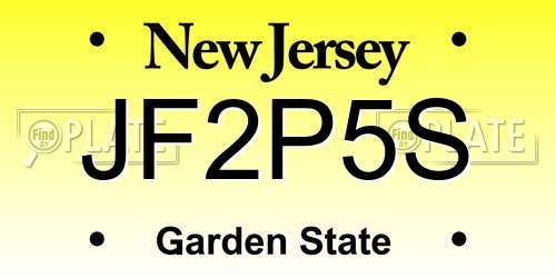 JF2P5S New Jersey License Plate