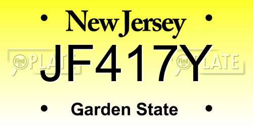 JF417Y New Jersey License Plate
