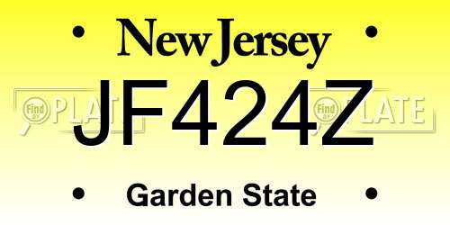 JF424Z New Jersey License Plate