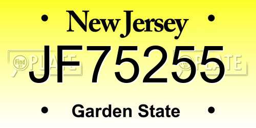 JF75255 New Jersey License Plate